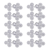 Maxbell 10 Pairs Chinese Knot Buttons Three Wheels for Cheongsam Tang Suit Silver