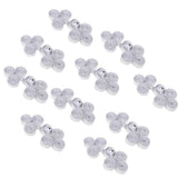 Maxbell 10 Pairs Chinese Knot Buttons Three Wheels for Cheongsam Tang Suit Silver