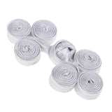 Maxbell 10 Pairs Chinese Knot Buttons Three Wheels for Cheongsam Tang Suit Silver