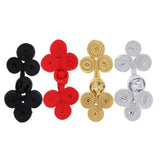 Maxbell 10 Pairs Chinese Knot Buttons Three Wheels for Cheongsam Tang Suit Silver