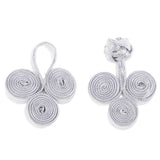 Maxbell 10 Pairs Chinese Knot Buttons Three Wheels for Cheongsam Tang Suit Silver