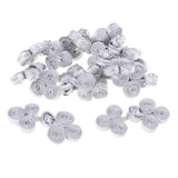 Maxbell 10 Pairs Chinese Knot Buttons Three Wheels for Cheongsam Tang Suit Silver