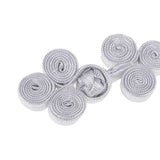 Maxbell 10 Pairs Chinese Knot Buttons Three Wheels for Cheongsam Tang Suit Silver