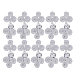 Maxbell 10 Pairs Chinese Knot Buttons Three Wheels for Cheongsam Tang Suit Silver