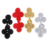 Maxbell 10 Pairs Chinese Knot Buttons Three Wheels for Cheongsam Tang Suit Silver