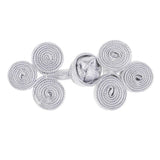 Maxbell 10 Pairs Chinese Knot Buttons Three Wheels for Cheongsam Tang Suit Silver