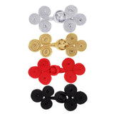 Maxbell 10 Pairs Chinese Knot Buttons Three Wheels for Cheongsam Tang Suit Silver