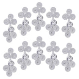 Maxbell 10 Pairs Chinese Knot Buttons Three Wheels for Cheongsam Tang Suit Silver
