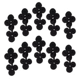 Maxbell 10 Pairs Chinese Knot Buttons Three Wheels for Cheongsam Tang Suit Black