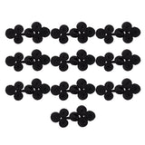 Maxbell 10 Pairs Chinese Knot Buttons Three Wheels for Cheongsam Tang Suit Black