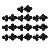 Maxbell 10 Pairs Chinese Knot Buttons Three Wheels for Cheongsam Tang Suit Black