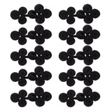 Maxbell 10 Pairs Chinese Knot Buttons Three Wheels for Cheongsam Tang Suit Black