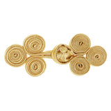 Maxbell 10 Pairs Chinese Knot Buttons Three Wheels for Cheongsam Tang Suit Gold