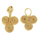 Maxbell 10 Pairs Chinese Knot Buttons Three Wheels for Cheongsam Tang Suit Gold