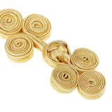 Maxbell 10 Pairs Chinese Knot Buttons Three Wheels for Cheongsam Tang Suit Gold