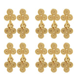 Maxbell 10 Pairs Chinese Knot Buttons Three Wheels for Cheongsam Tang Suit Gold