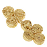 Maxbell 10 Pairs Chinese Knot Buttons Three Wheels for Cheongsam Tang Suit Gold