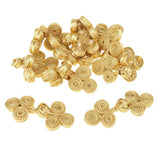 Maxbell 10 Pairs Chinese Knot Buttons Three Wheels for Cheongsam Tang Suit Gold