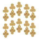 Maxbell 10 Pairs Chinese Knot Buttons Three Wheels for Cheongsam Tang Suit Gold