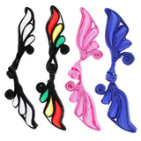 Maxbell 1 Pair Wing Satin Chinese Decorative Knots Cheongsam Sewing Fasteners Black