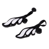 Maxbell 1 Pair Wing Satin Chinese Decorative Knots Cheongsam Sewing Fasteners Black