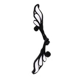 Maxbell 1 Pair Wing Satin Chinese Decorative Knots Cheongsam Sewing Fasteners Black