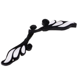 Maxbell 1 Pair Wing Satin Chinese Decorative Knots Cheongsam Sewing Fasteners Black