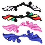 Maxbell 1 Pair Wing Satin Chinese Decorative Knots Cheongsam Sewing Fasteners Black