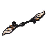 Maxbell 1 Pair Wing Satin Chinese Decorative Knots Cheongsam Sewing Fasteners Black