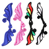 Maxbell 1 Pair Wing Satin Chinese Decorative Knots Cheongsam Sewing Fasteners Black