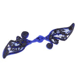 Maxbell 1 Pair Wing Satin Chinese Decorative Knots Cheongsam Sewing Fasteners Blue