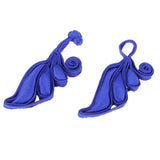 Maxbell 1 Pair Wing Satin Chinese Decorative Knots Cheongsam Sewing Fasteners Blue