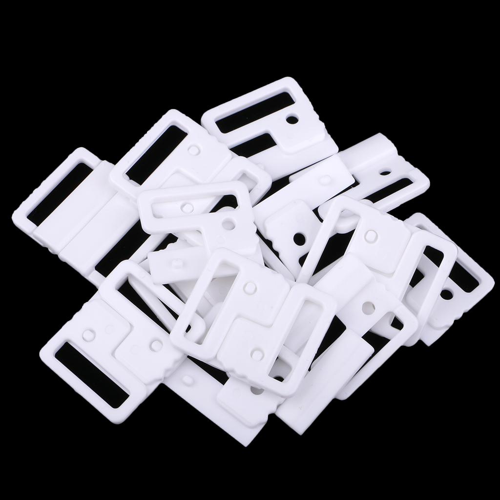 Maxbell 10 Sets Bra Clip Swimwear Clickers Bikini Front Closure Buckle Clips White