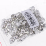 Max 50Pcs Plastic End Cap Bead Stopper DIY Leather Cord Jewelry Findings  Silver