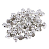 Max 50Pcs Plastic End Cap Bead Stopper DIY Leather Cord Jewelry Findings  Silver