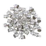 Max 50Pcs Plastic End Cap Bead Stopper DIY Leather Cord Jewelry Findings  Silver