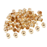 Maxbell 50Pcs Plastic End Cap Bead Stopper DIY Leather Cord Jewelry Findings  Gold