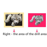 Maxbell DIY 5D Diamond Embroidery Painting Tiger Cross Stitch Art Kit White Tiger