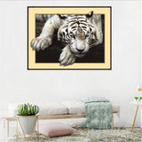Maxbell DIY 5D Diamond Embroidery Painting Tiger Cross Stitch Art Kit White Tiger