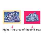 Maxbell DIY 5D Diamond Embroidery Painting Tiger Cross Stitch Art Kit Tiger Moon