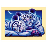 Maxbell DIY 5D Diamond Embroidery Painting Tiger Cross Stitch Art Kit Tiger Moon