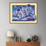 Maxbell DIY 5D Diamond Embroidery Painting Tiger Cross Stitch Art Kit Tiger Moon