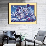 Maxbell DIY 5D Diamond Embroidery Painting Tiger Cross Stitch Art Kit Tiger Moon