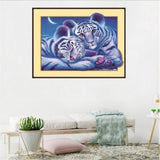 Maxbell DIY 5D Diamond Embroidery Painting Tiger Cross Stitch Art Kit Tiger Moon