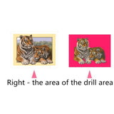 Maxbell DIY 5D Diamond Embroidery Painting Tiger Cross Stitch Art Kit Double Tigers