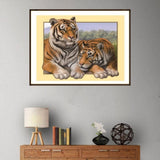 Maxbell DIY 5D Diamond Embroidery Painting Tiger Cross Stitch Art Kit Double Tigers