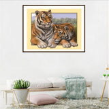 Maxbell DIY 5D Diamond Embroidery Painting Tiger Cross Stitch Art Kit Double Tigers