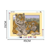 Maxbell DIY 5D Diamond Embroidery Painting Tiger Cross Stitch Art Kit Double Tigers