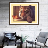 Maxbell DIY 5D Diamond Embroidery Painting Tiger Cross Stitch Art Kit Tigger Flower