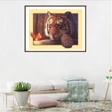 Maxbell DIY 5D Diamond Embroidery Painting Tiger Cross Stitch Art Kit Tigger Flower